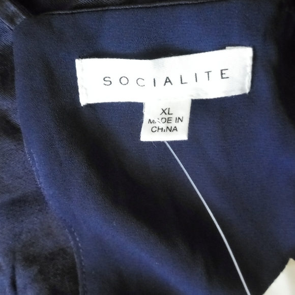 Socialite Blue Black Lace Trim Bodysuit Size XL - Picture 13 of 13